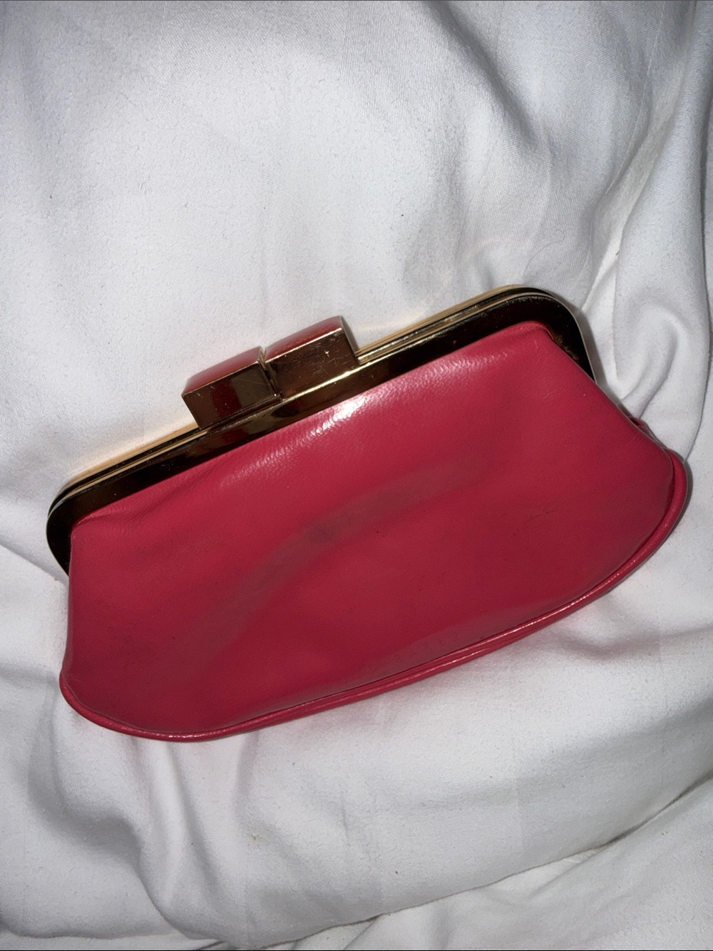 Ted Baker Pink Frame Clutch with Gold Hardware